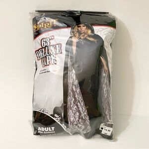 Spirit 63" Deluxe Black Cape Velvet and Satin Cape Adult Costume